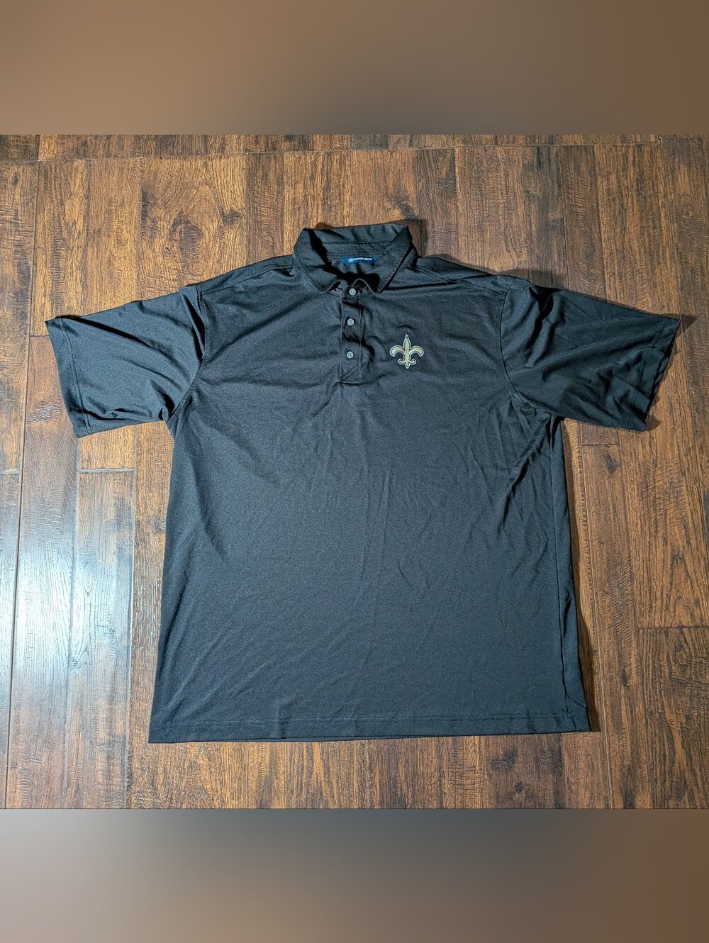 NFL New Orleans Saints Cutter & Buck Black Polo Shirt Men’s Size 2XT